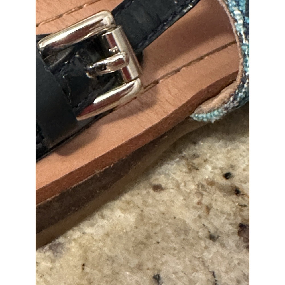 Coach Sammy Thong/flip Flop Sandals 8.5 Blue Pattern Summer Chic - Picture 11 of 13